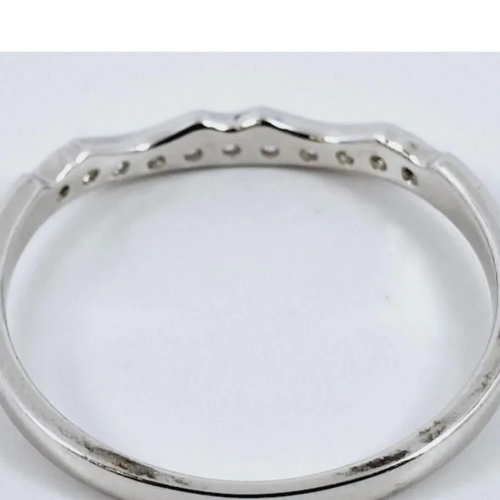 Silver & CZ Band Ring - Size 10.75